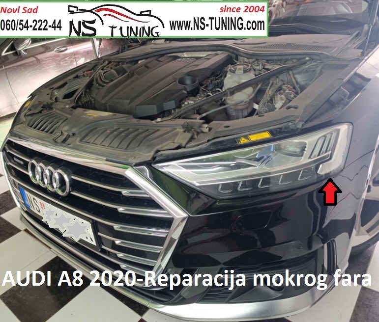 audi a8 2018 2019 2020 2021 led far mokar pusta vodu kondenzuje reparacija servis farova novi sad ns tuning